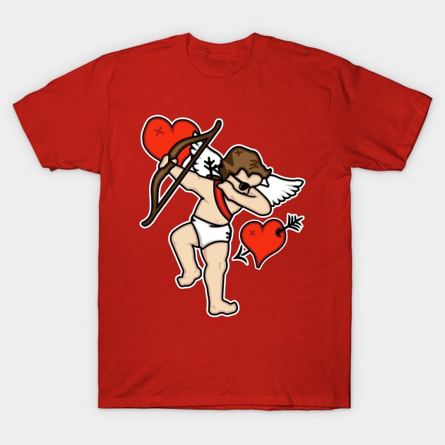 Dabbing Cupid Funny Valentines Day Gift Idea T-Shirt by ChattanoogaTshirt